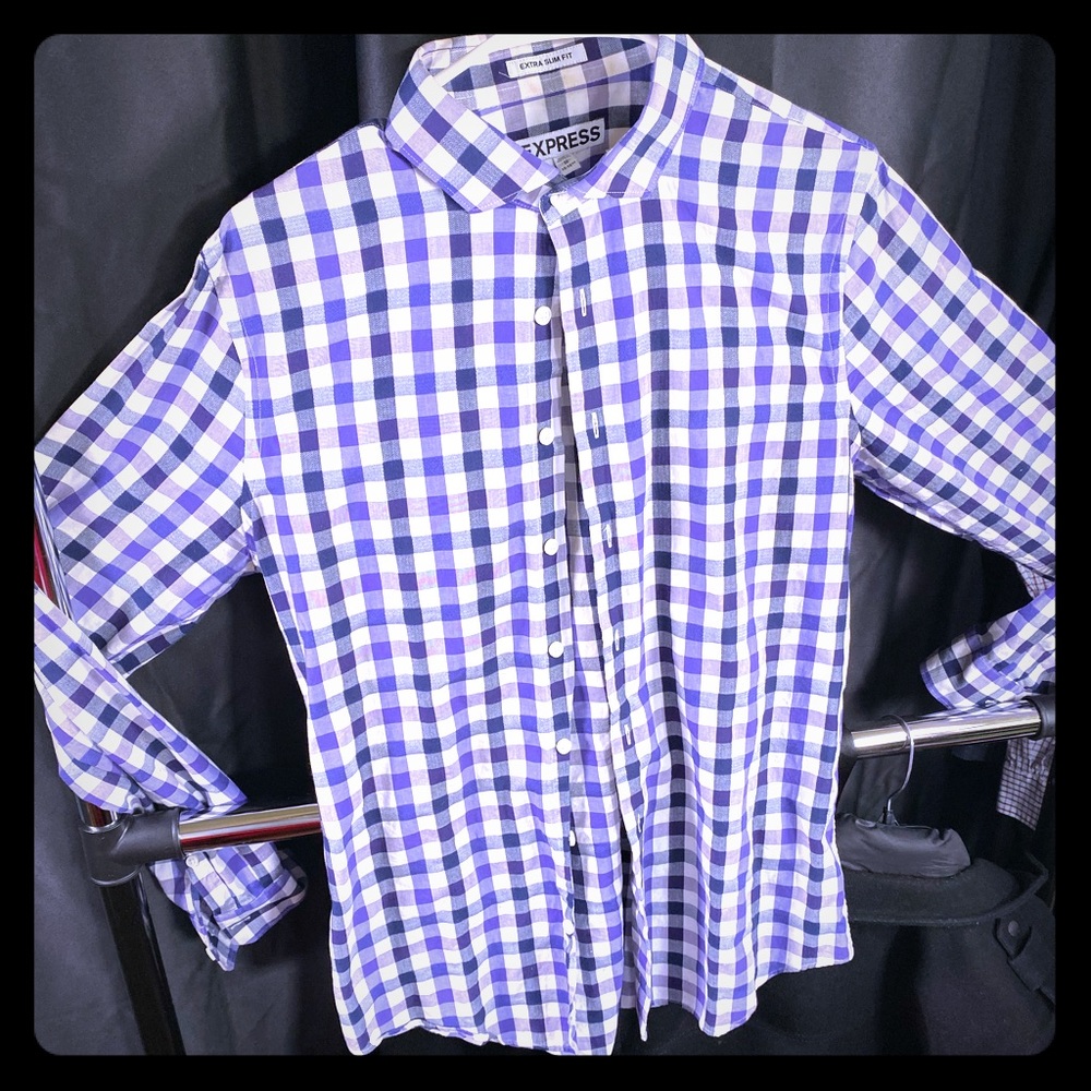Express men’s square pattern dress shirt